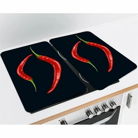 Set De 2 Couvre Plaques Protection Motifs Piments 5 Set De 2 Couvre Plaques Protection Motifs Piments – Image 3