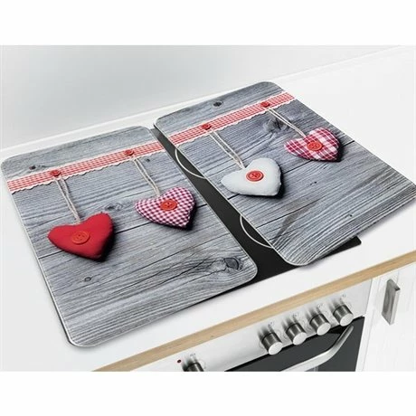 Set 2 Couvre-plaques Protection Motifs Coeurs 3 Set 2 Couvre-plaques Protection Motifs Coeurs