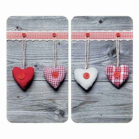 Set 2 Couvre-plaques Protection Motifs Coeurs 4 Set 2 Couvre-plaques Protection Motifs Coeurs – Image 2