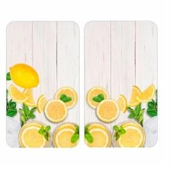Set 2 Couvre-plaques Protection Motif Citrons -de Buyer Soldes Magasin 62386 1 3 Set 2 couvre plaques protection motif Citrons Wenko by Maximex