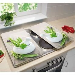 2 Couvre-plaques Protection Motifs Jardin De Fines Herbes -de Buyer Soldes Magasin 62903 2 1 2 couvre plaques protection motifs Jardin de fines herbes Wenko by Maximex