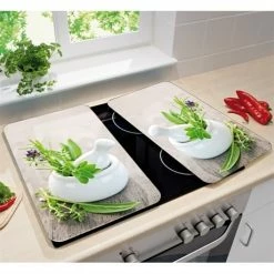 2 Couvre-plaques Protection Motifs Jardin De Fines Herbes -de Buyer Soldes Magasin 62903 3 1 2 couvre plaques protection motifs Jardin de fines herbes Wenko by Maximex