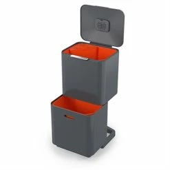 Joseph Joseph Poubelle Totem Graphite 60 L - 2 Compartiments 30 L