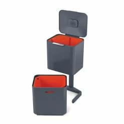 Joseph Joseph Poubelle Totem Graphite 60 L - 2 Compartiments 30 L -de Buyer Soldes Magasin 658003 2 2 Poubelle Totem Graphite 60 L 2 compartiments 30 L Joseph Joseph