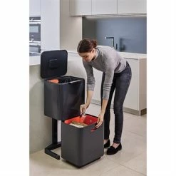Joseph Joseph Poubelle Totem Graphite 60 L - 2 Compartiments 30 L -de Buyer Soldes Magasin 658003 3 2 Poubelle Totem Graphite 60 L 2 compartiments 30 L Joseph Joseph