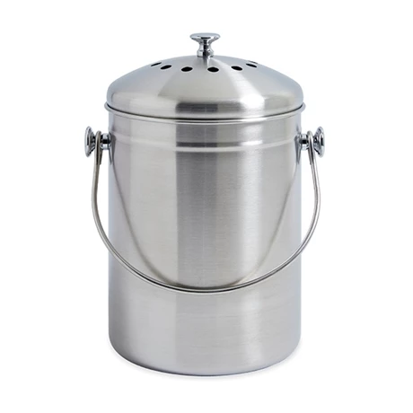 Seau à Compost En Inox 5 L Avec Filtres à Charbon 4 Seau à Compost En Inox 5 L Avec Filtres à Charbon – Image 2