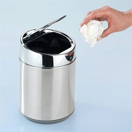 Poubelle Cosmétique à Capteur Senso Chrome En Inox 5 Poubelle Cosmétique à Capteur Senso Chrome En Inox – Image 3