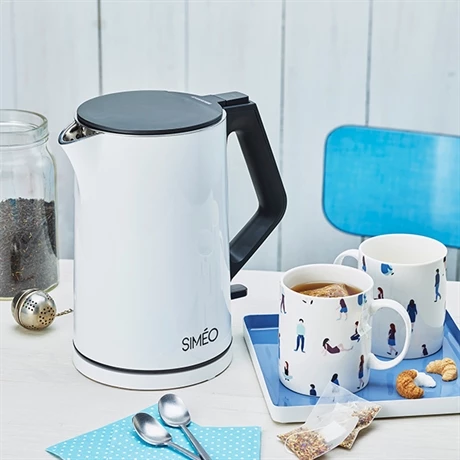 Bouilloire électrique Double Paroi 1,4 L 2000 W Blanche 4 Bouilloire électrique Double Paroi 1,4 L 2000 W Blanche – Image 2