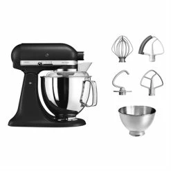 KitchenAid Robot Pâtissier Artisan à Tête Inclinable 4,8 L 300 W Noir Truffe 5KSM175PSEBK