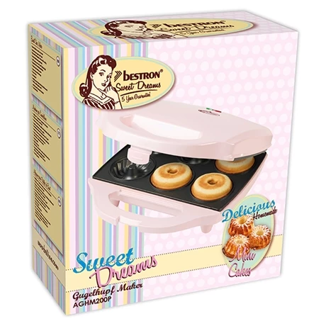 Bestron Appareil 6 Gâteaux Kougelhopf 900 W Sweet Dreams Rose 6 Bestron Appareil 6 Gâteaux Kougelhopf 900 W Sweet Dreams Rose – Image 4