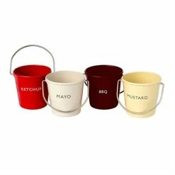 Set De 4 Seaux à Condiments Spécial Barbecue