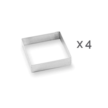 Lot 4 Cercles à Tarte Perforés En Inox Carré 8 Cm 5 Lot 4 Cercles à Tarte Perforés En Inox Carré 8 Cm – Image 3