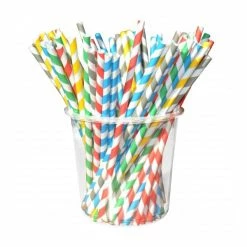 Set De 250 Pailles écologiques En Papier Multicolore